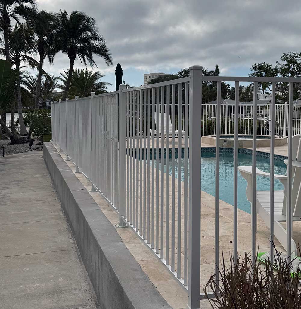Aluminum fencing around a pool