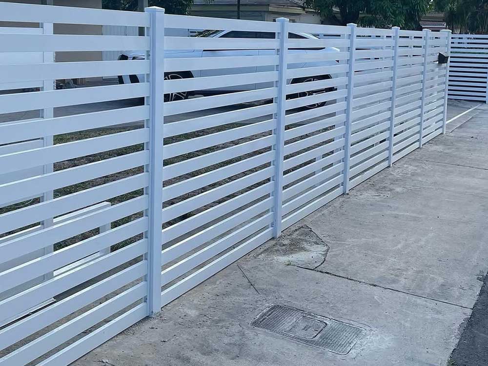 White aluminum fence