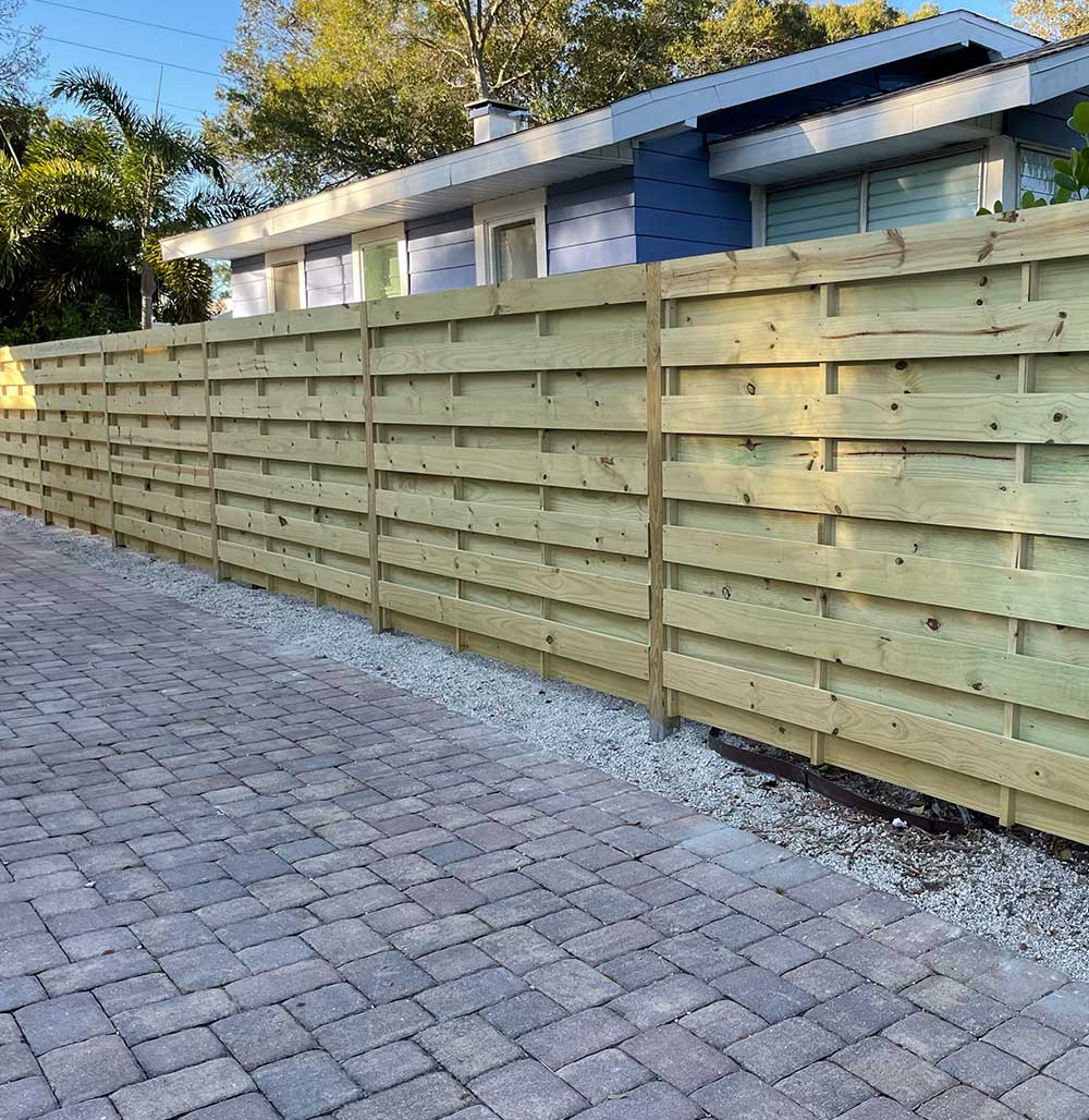Wood privacy fence