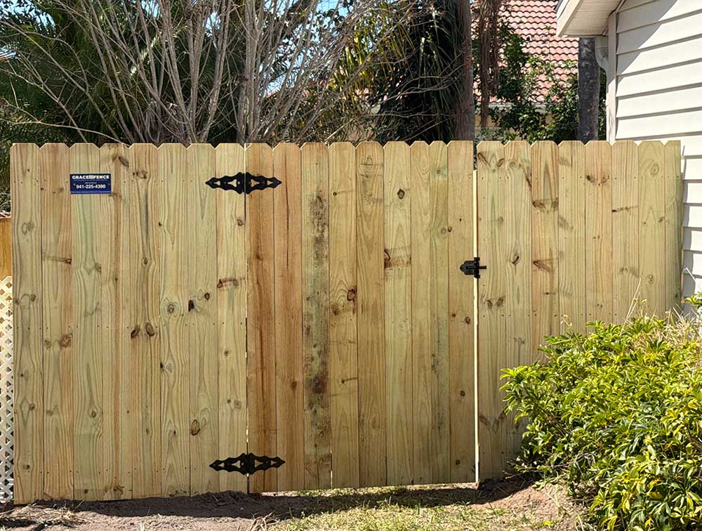 Residential wood fence