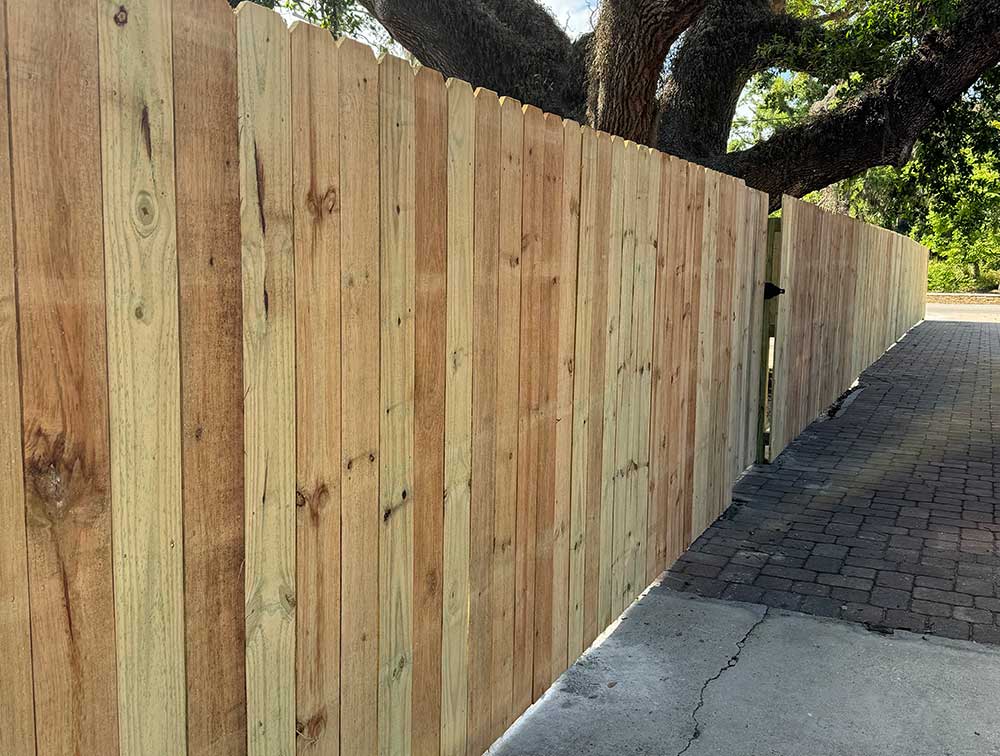 Commercial wood fence